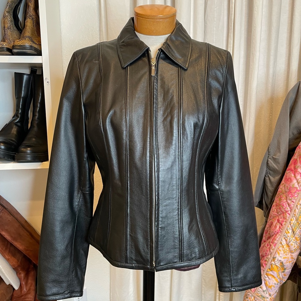 Moda International genuine leather jacket Size M